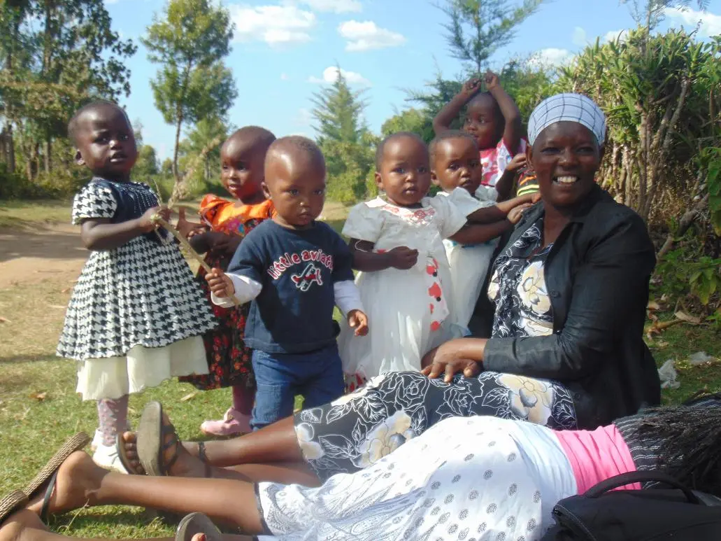 Children and staff at Bethesda Child Care Centre, Mirangine, Kenya