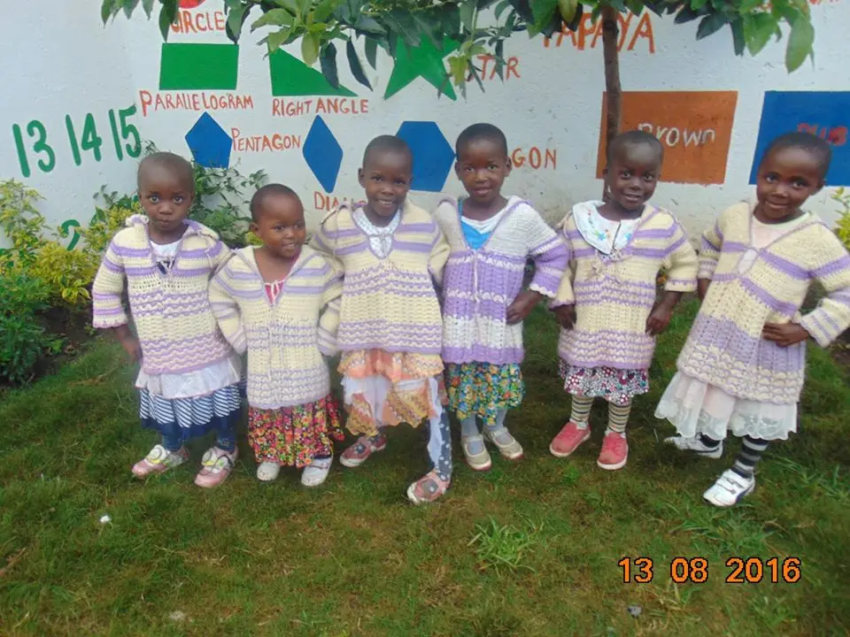 Children and staff at Bethesda Child Care Centre, Mirangine, Kenya