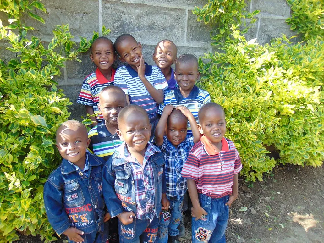 Children and staff at Bethesda Child Care Centre, Mirangine, Kenya