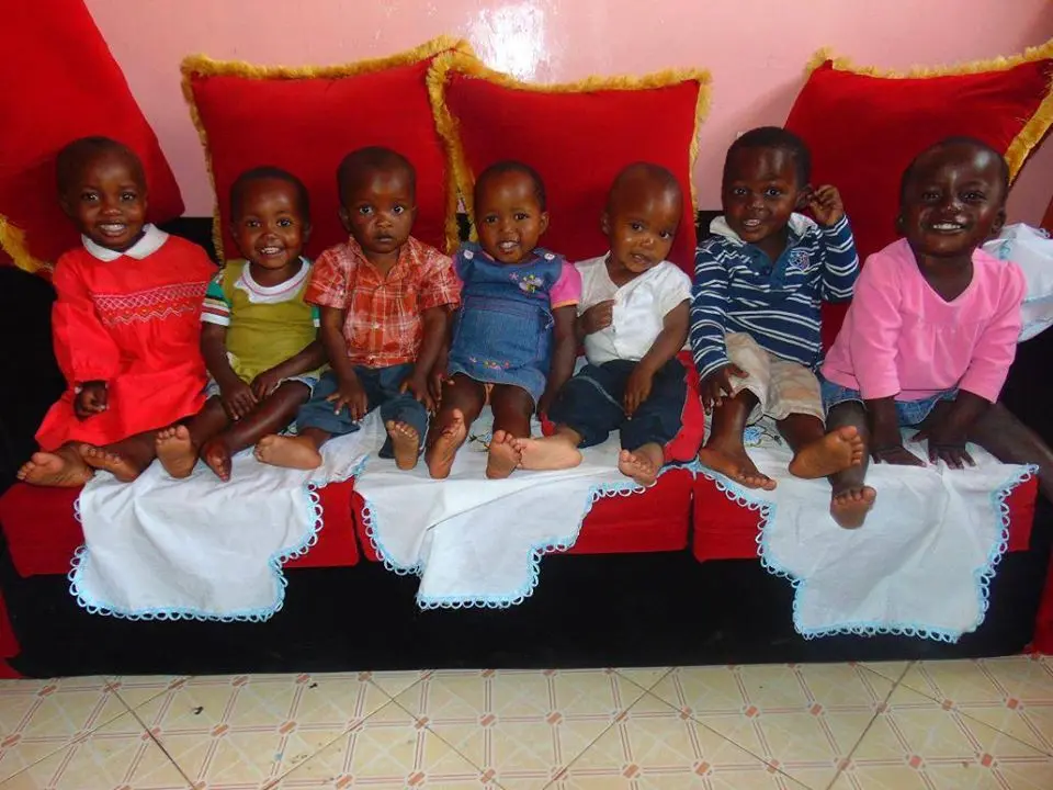 Children and staff at Bethesda Child Care Centre, Mirangine, Kenya