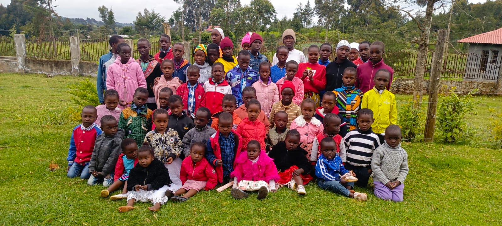 Children gathered together outdoors at Bethesda Child Care Centre