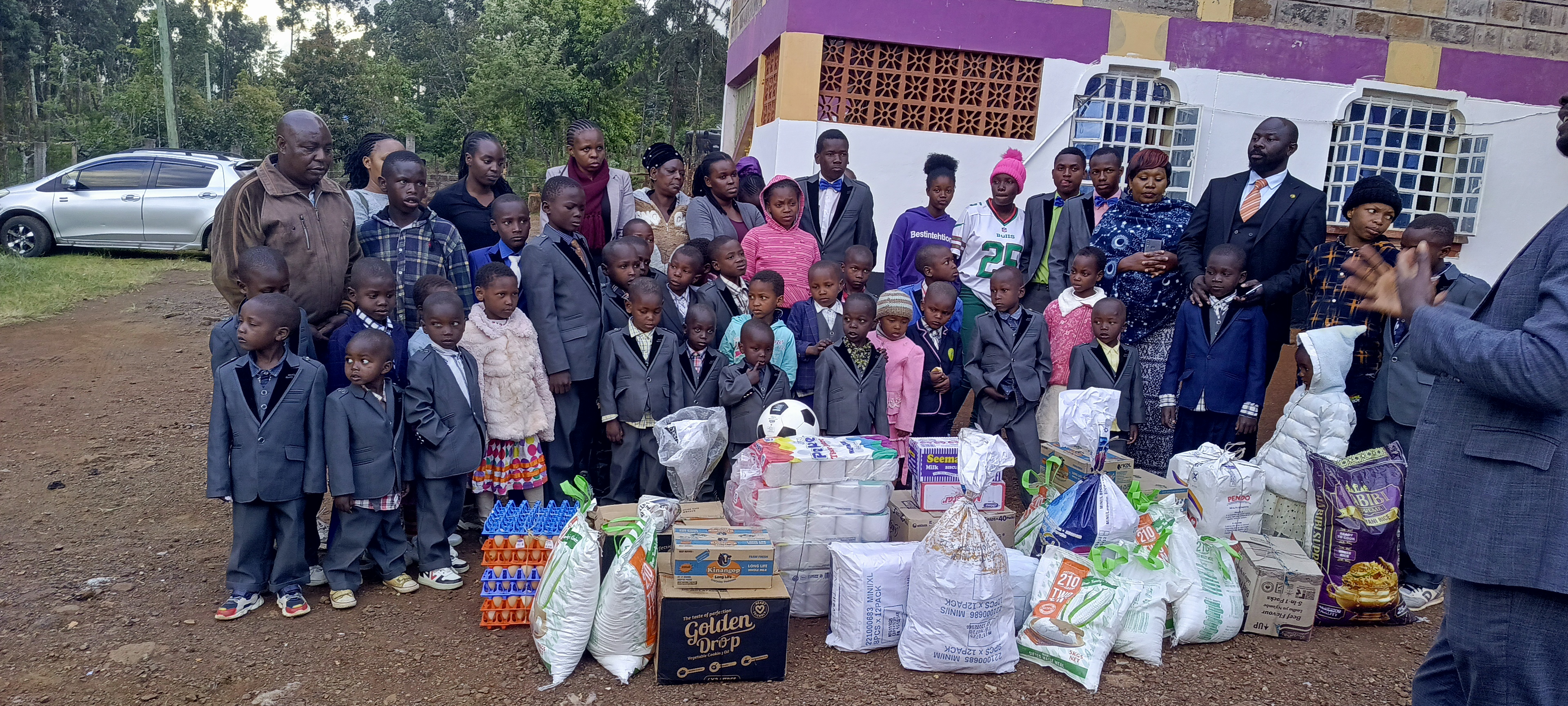 Visitors at Bethesda Child Care Centre, Mirangine, Kenya