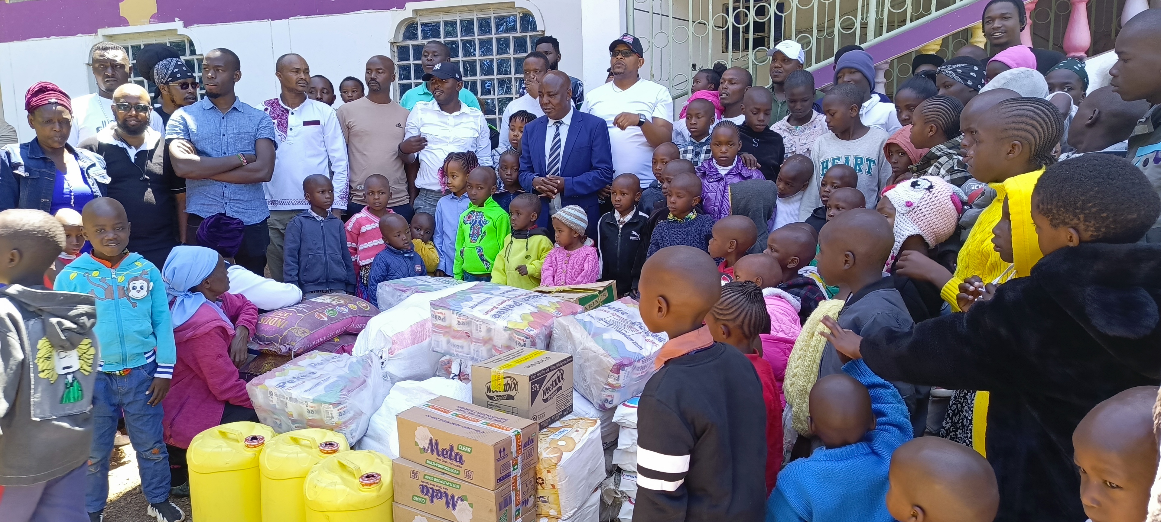 Visitors at Bethesda Child Care Centre, Mirangine, Kenya